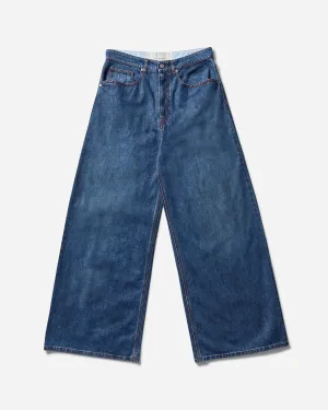Men's Baggy Indiana Distressed Jeans Dirty Blue