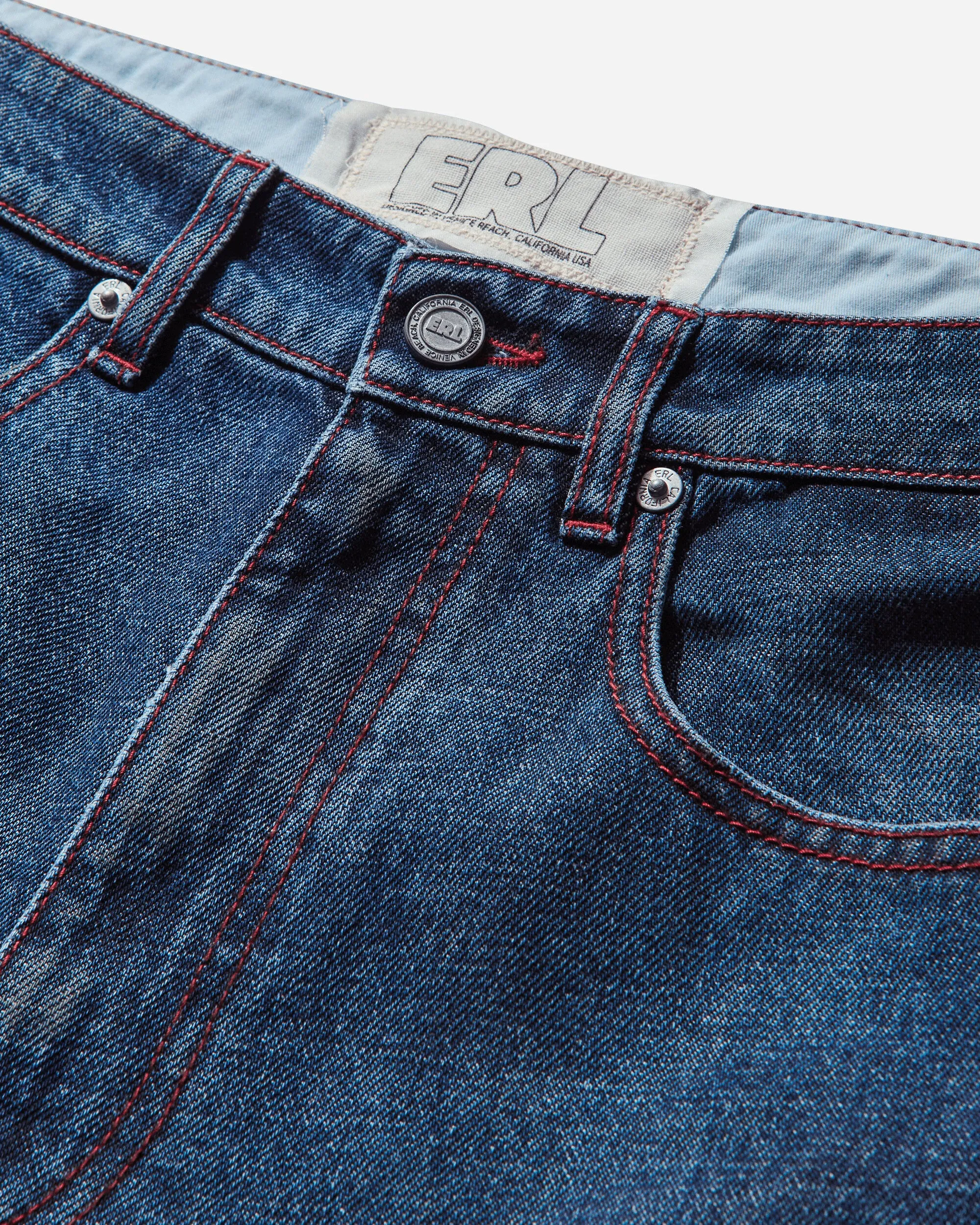 Men's Baggy Indiana Distressed Jeans Dirty Blue