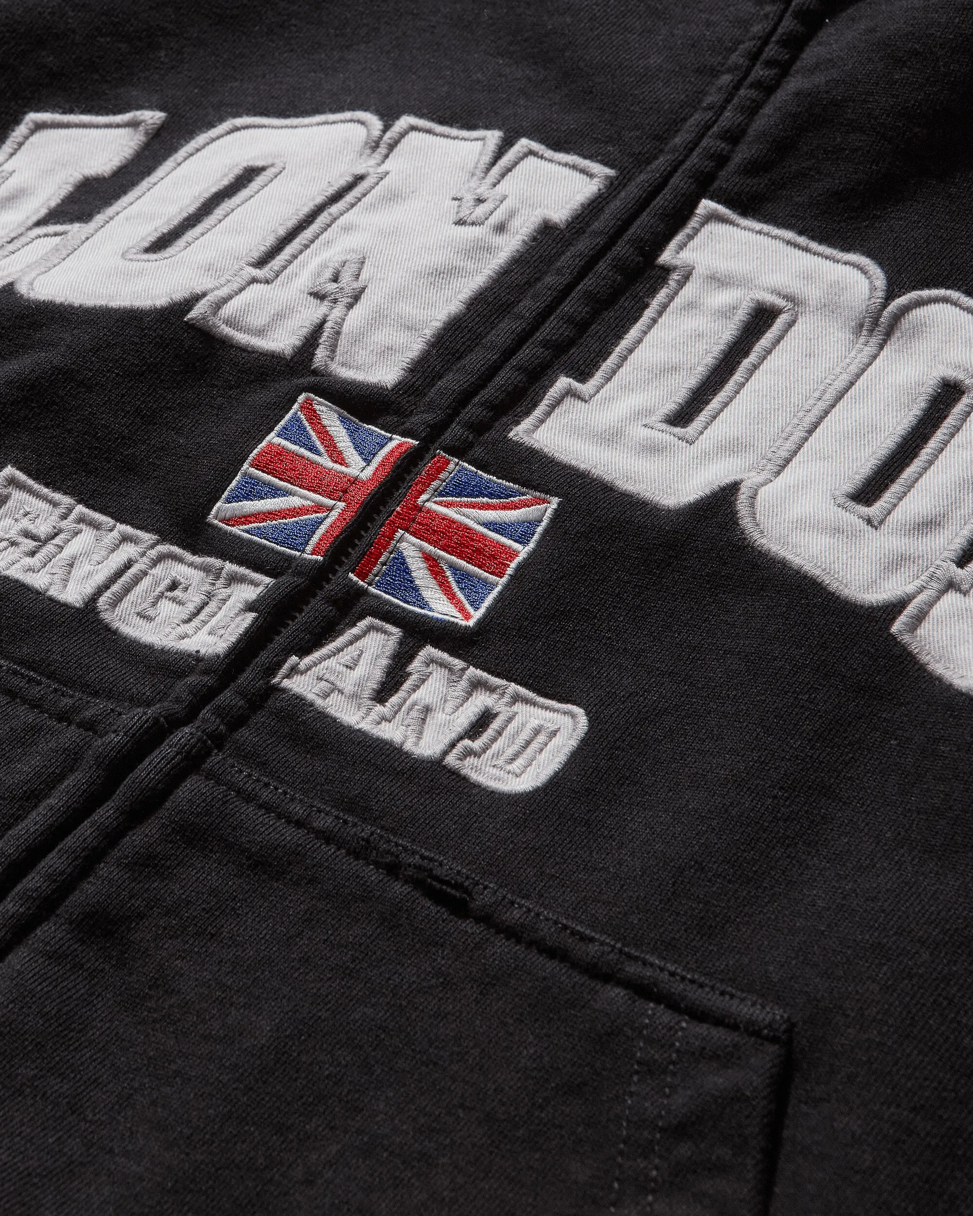 Men's Reconstructed Folded Zip Hoodie Washed Black