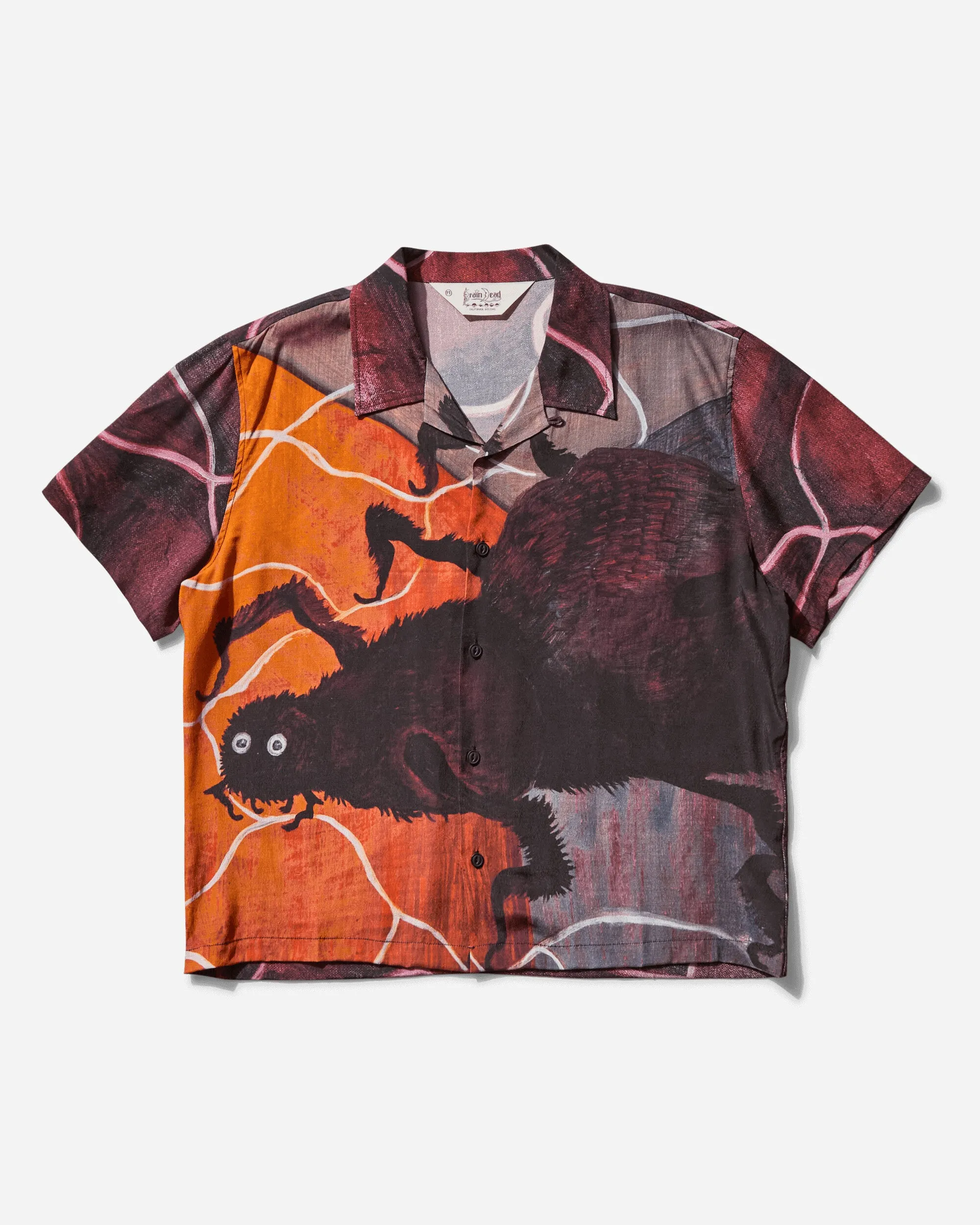 Men's Spiral Orb Button Up Shirt Burgundy