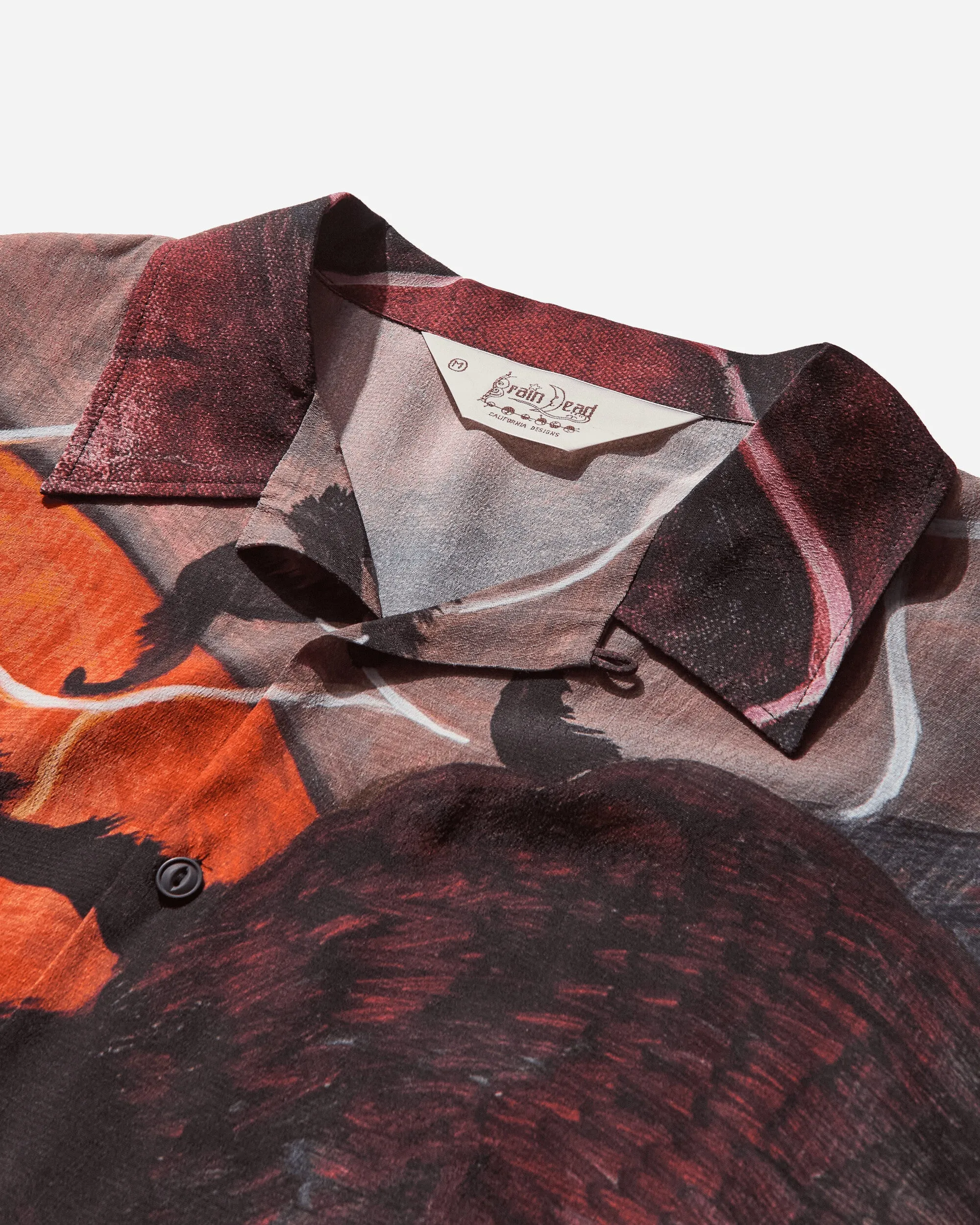 Men's Spiral Orb Button Up Shirt Burgundy