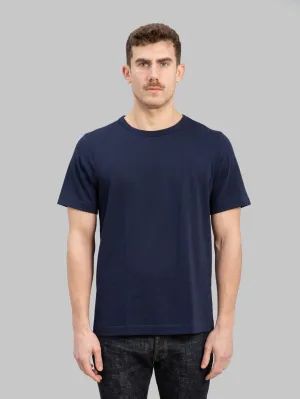 Merz b. Schwanen 214 2-Thread Heavyweight 7.2oz Crewneck Loopwheeled Relaxed Fit T-Shirt Ink Blue