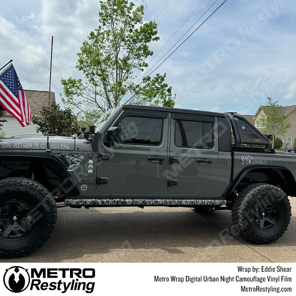Metro Wrap Digital Urban Night Camouflage Vinyl Film