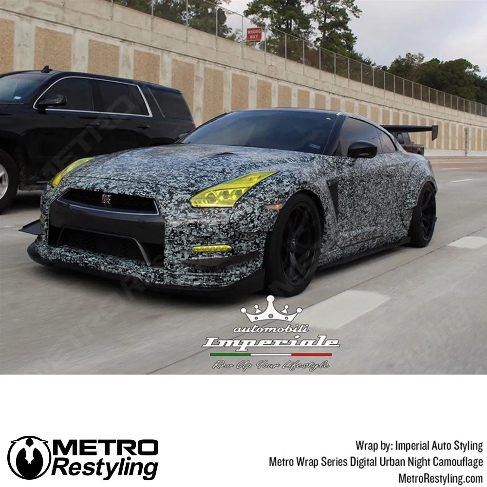 Metro Wrap Digital Urban Night Camouflage Vinyl Film