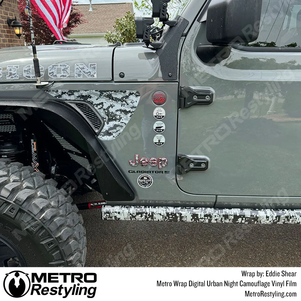 Metro Wrap Digital Urban Night Camouflage Vinyl Film