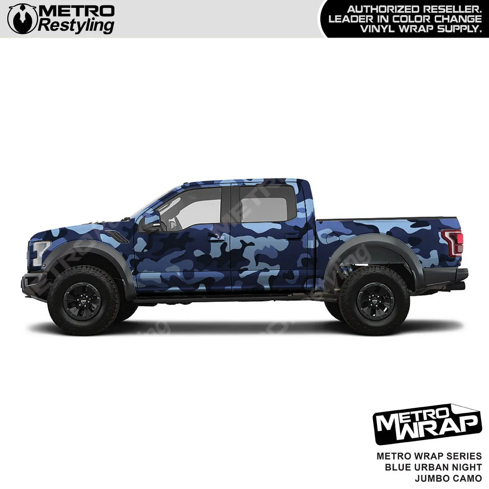 Metro Wrap Jumbo Classic Blue Urban Night Camouflage Vinyl Film