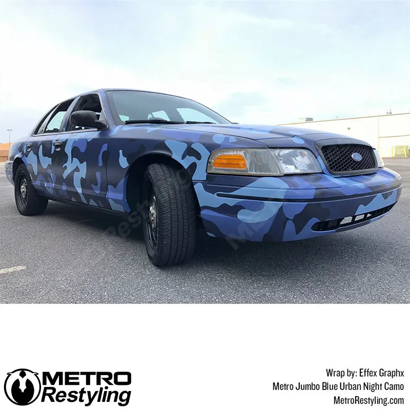 Metro Wrap Jumbo Classic Blue Urban Night Camouflage Vinyl Film
