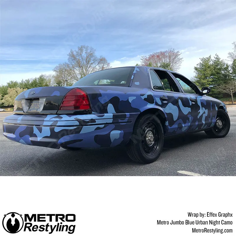 Metro Wrap Jumbo Classic Blue Urban Night Camouflage Vinyl Film