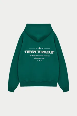 MIXED FONT GRAPHIC HOODIE - GREEN