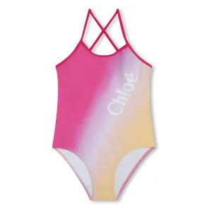 Multicolored Ombre Logo-Print One-Piece
