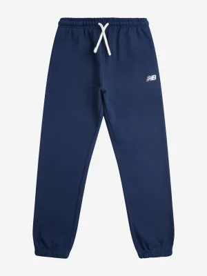 New Balance Boys French Terry Small Logo Joggers in Navy