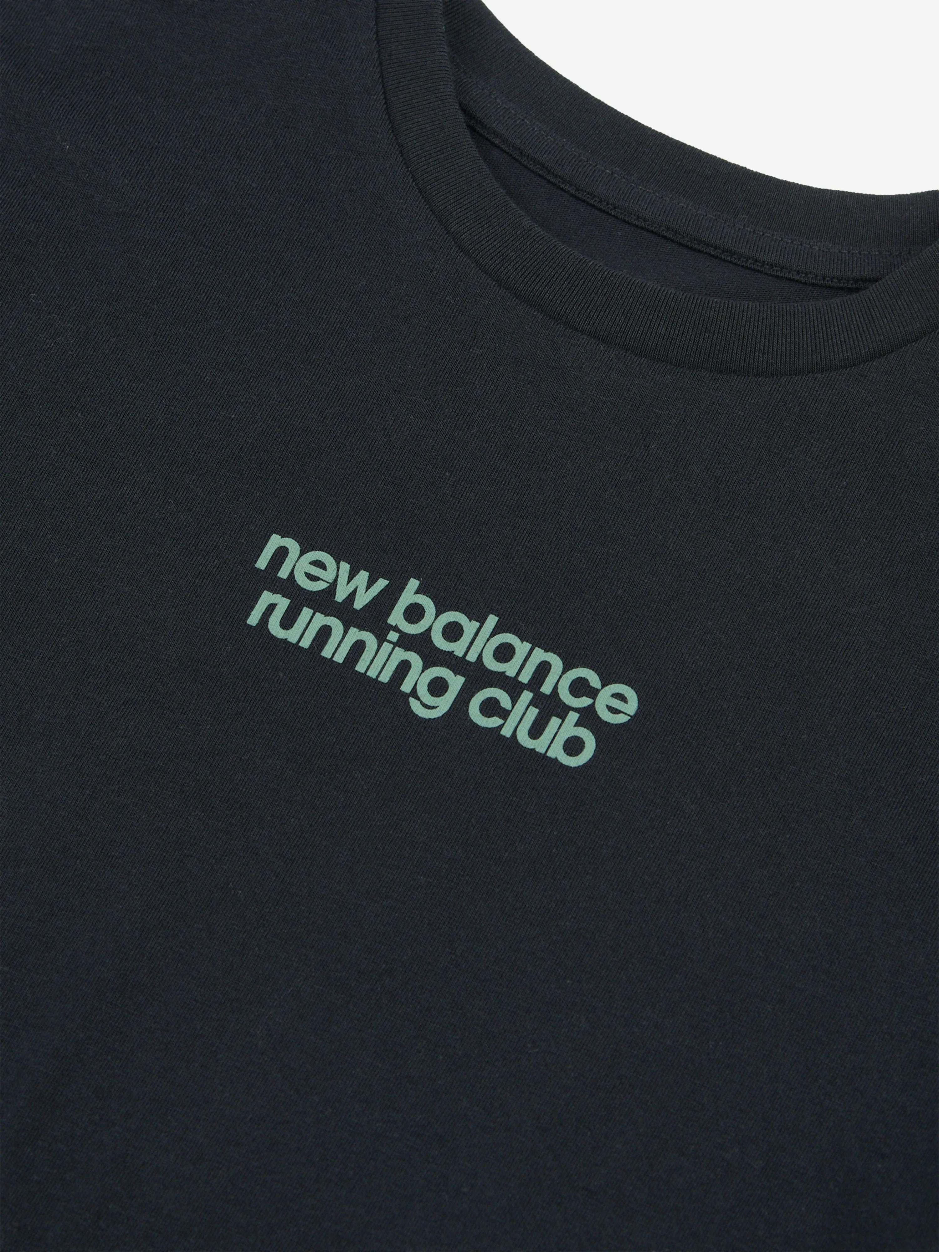 New Balance Boys Running Club Sandwich Graphic T-Shirt in Black