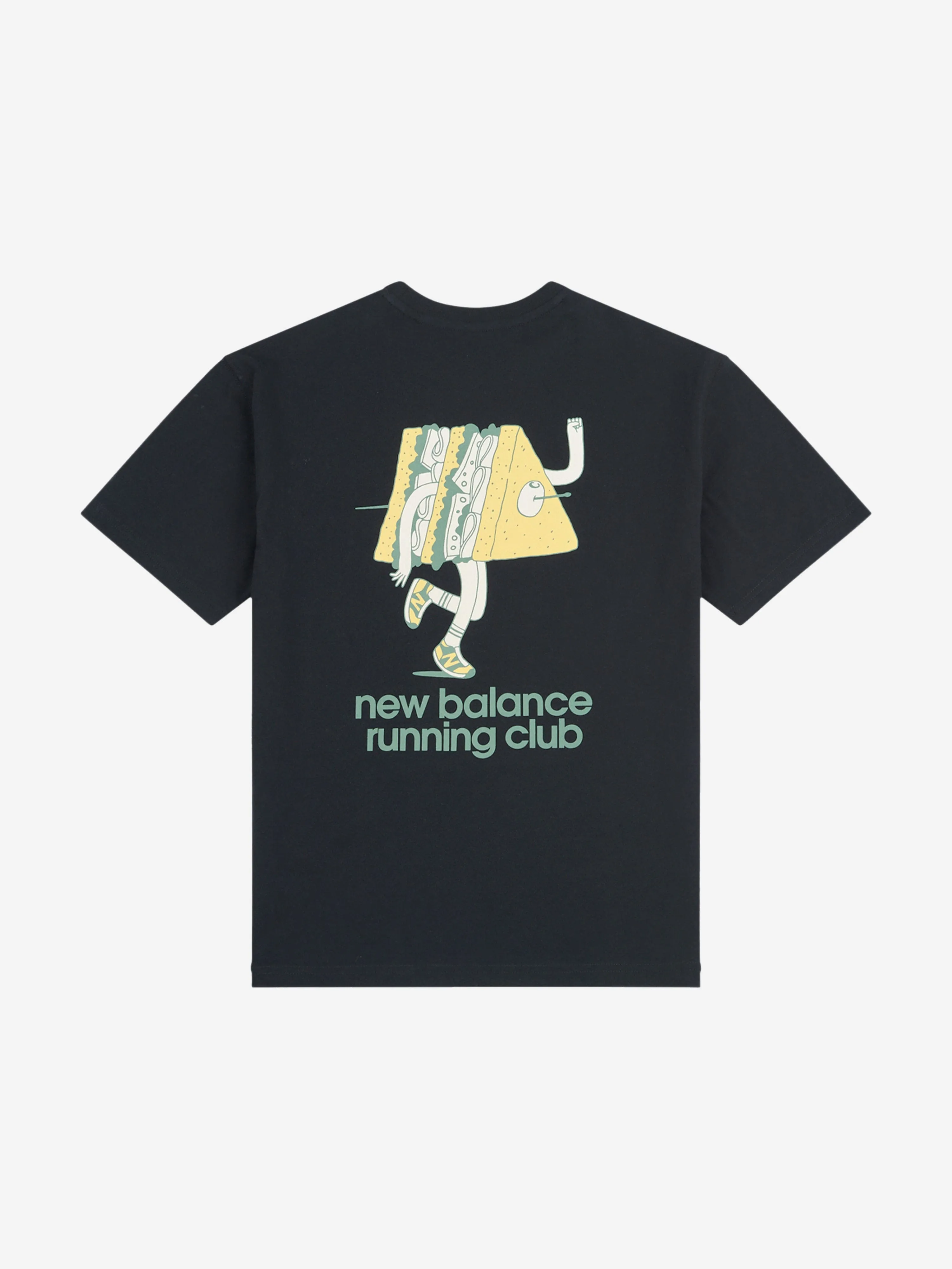 New Balance Boys Running Club Sandwich Graphic T-Shirt in Black