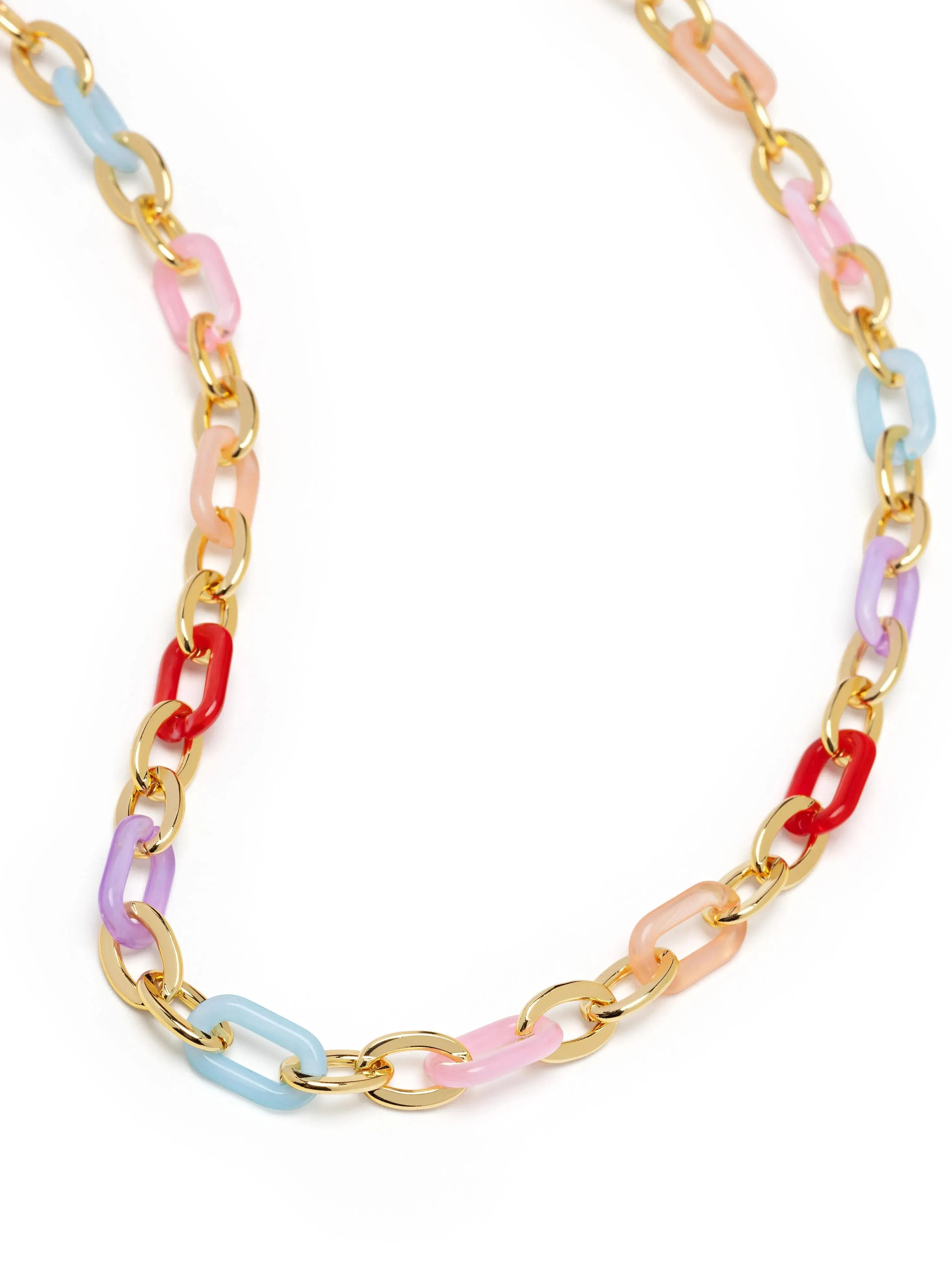 NIALAYA Men's Cable Chain Choker with Colorful Links
