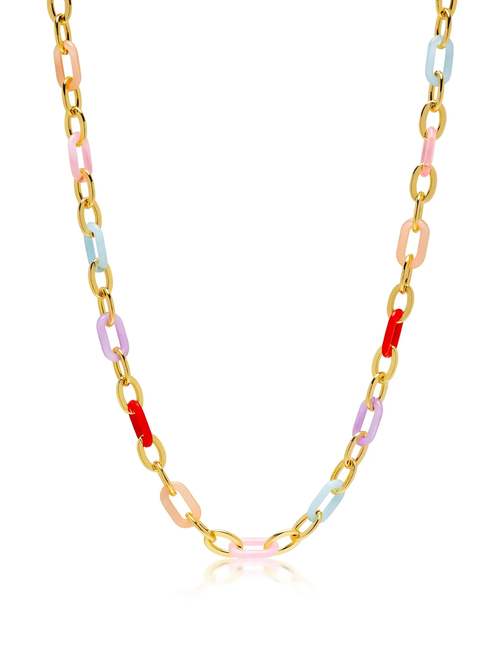 NIALAYA Men's Cable Chain Choker with Colorful Links