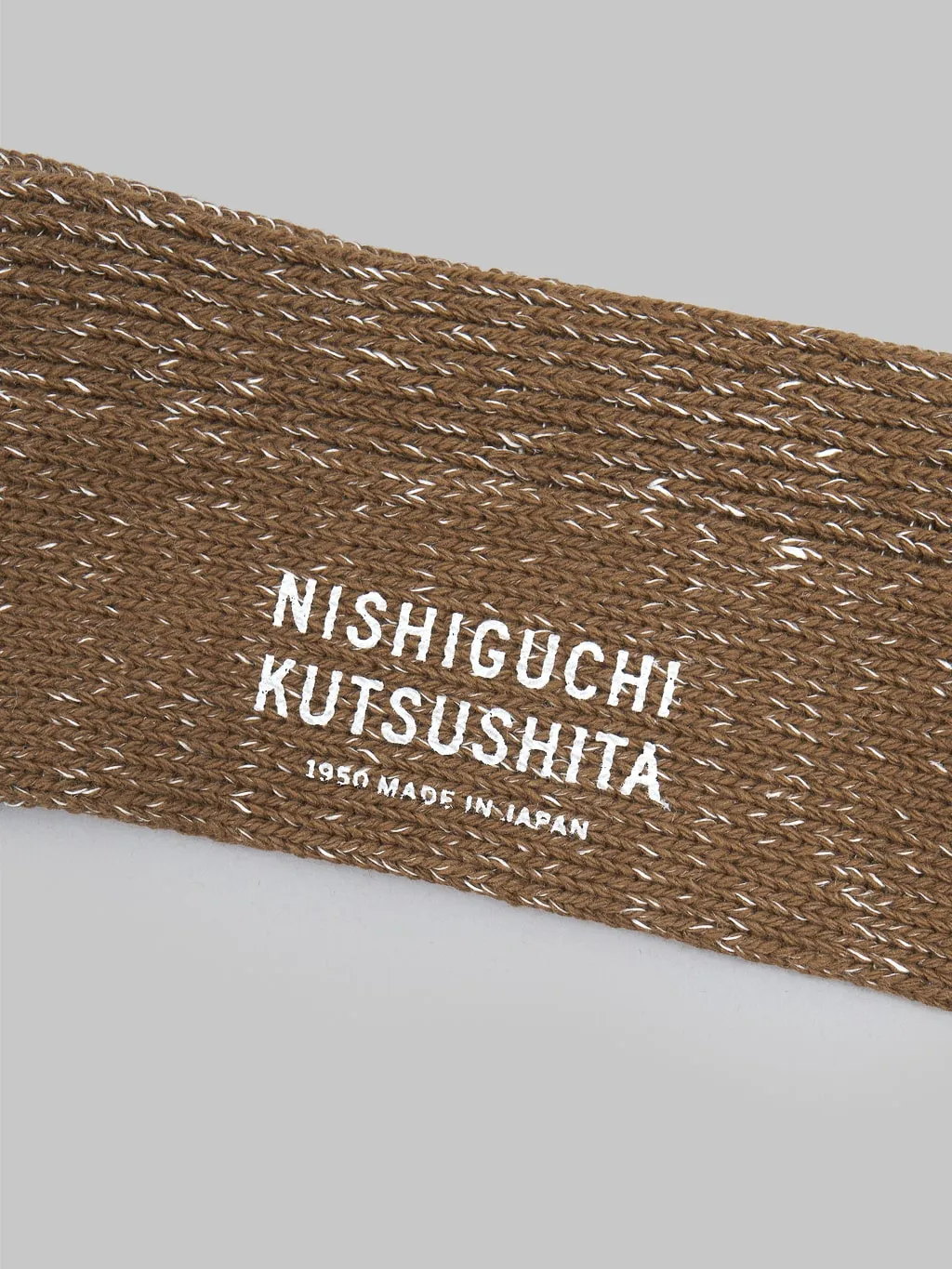 Nishiguchi Kutsushita Hemp Cotton Ribbed Socks Khaki
