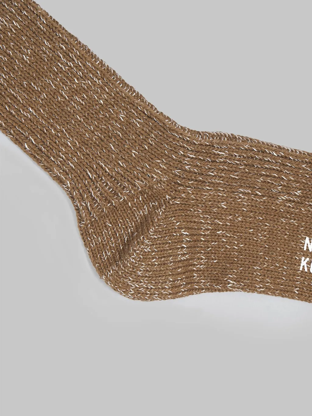 Nishiguchi Kutsushita Hemp Cotton Ribbed Socks Khaki