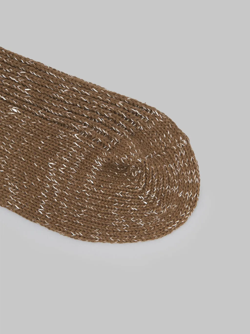 Nishiguchi Kutsushita Hemp Cotton Ribbed Socks Khaki