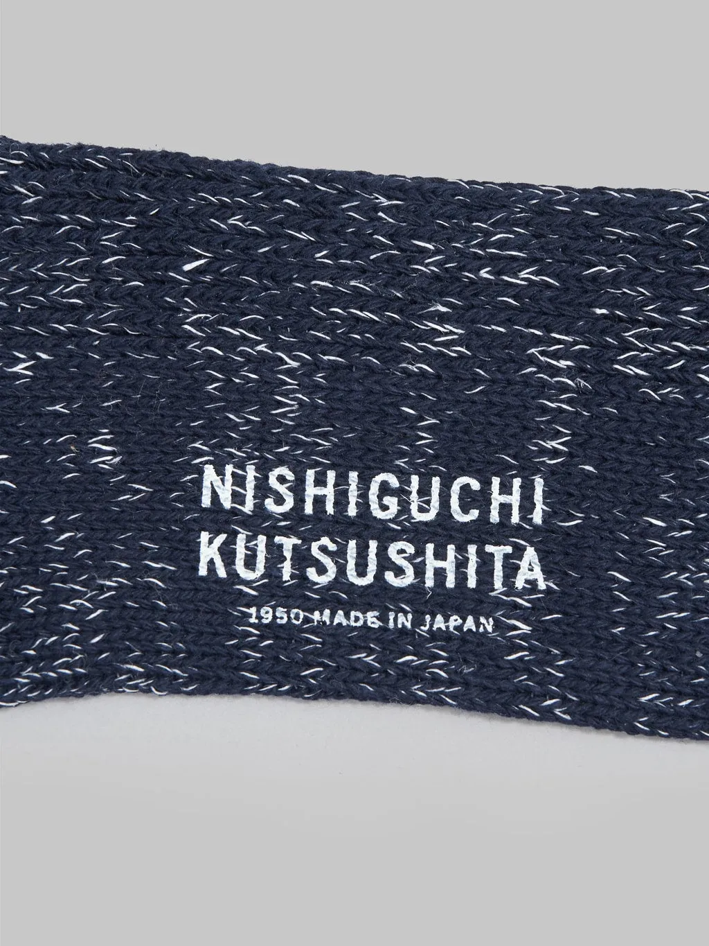 Nishiguchi Kutsushita Hemp Cotton Ribbed Socks Midnight
