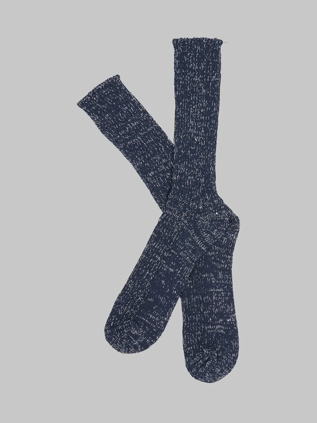 Nishiguchi Kutsushita Hemp Cotton Ribbed Socks Midnight