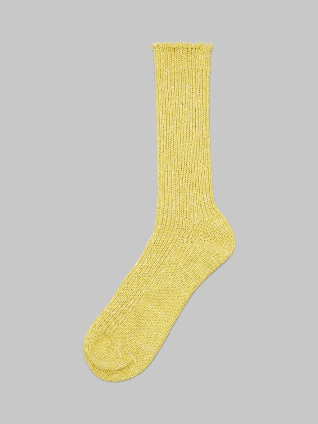 Nishiguchi Kutsushita Hemp Cotton Ribbed Socks Vintage Yellow