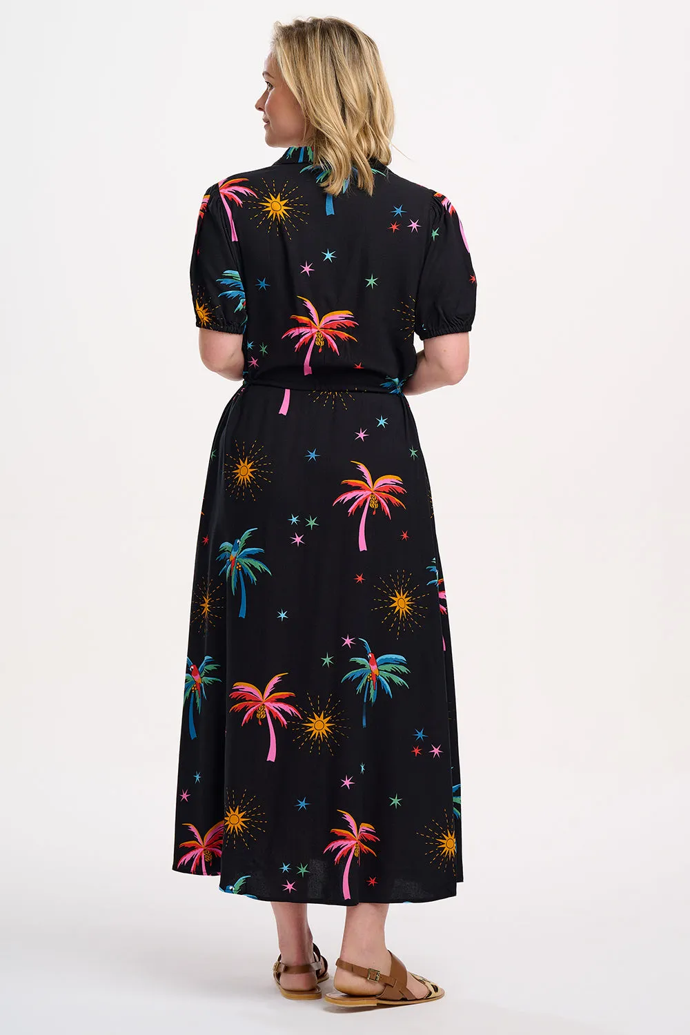 Nova Maxi Shirt Dress - Black. Palms & Sunshine