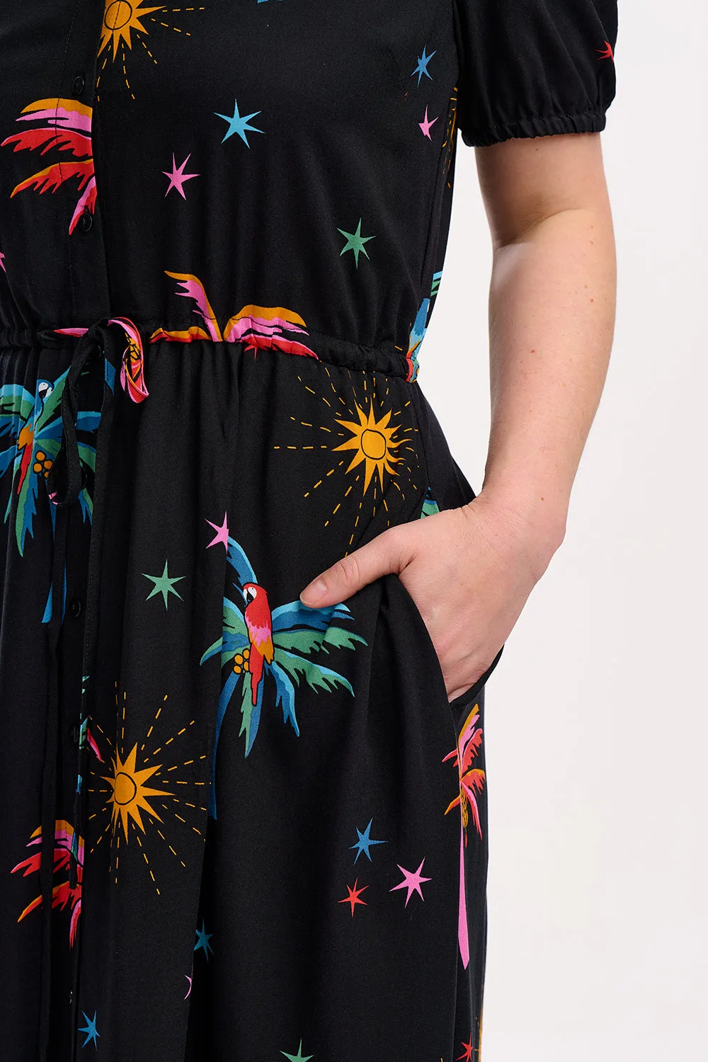 Nova Maxi Shirt Dress - Black. Palms & Sunshine