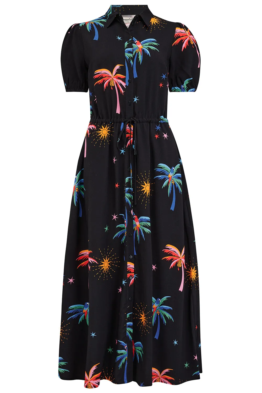 Nova Maxi Shirt Dress - Black. Palms & Sunshine