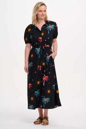 Nova Maxi Shirt Dress - Black. Palms & Sunshine