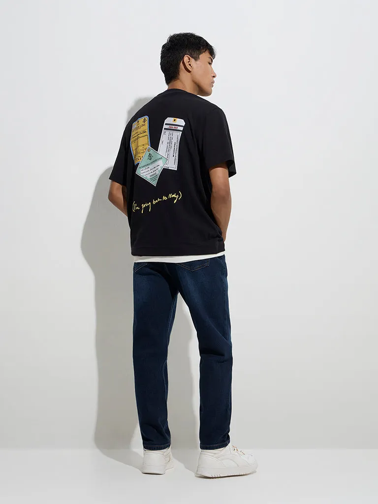 Nuon Dark Blue Slim-Fit Mid-Rise Jeans
