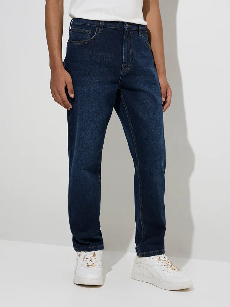 Nuon Dark Blue Slim-Fit Mid-Rise Jeans
