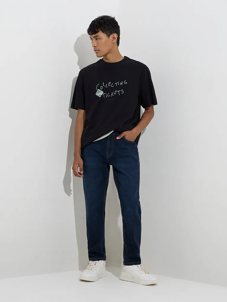 Nuon Dark Blue Slim-Fit Mid-Rise Jeans
