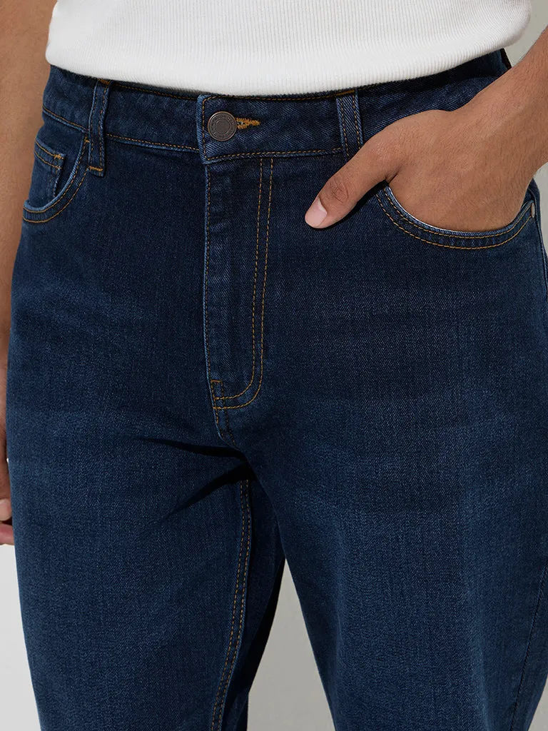 Nuon Dark Blue Slim-Fit Mid-Rise Jeans