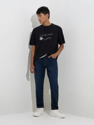 Nuon Dark Blue Slim-Fit Mid-Rise Jeans