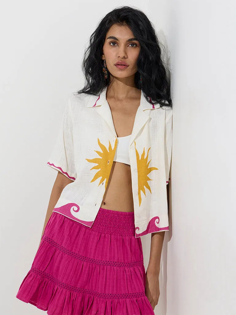 Nuon Off-White Printed Shirt