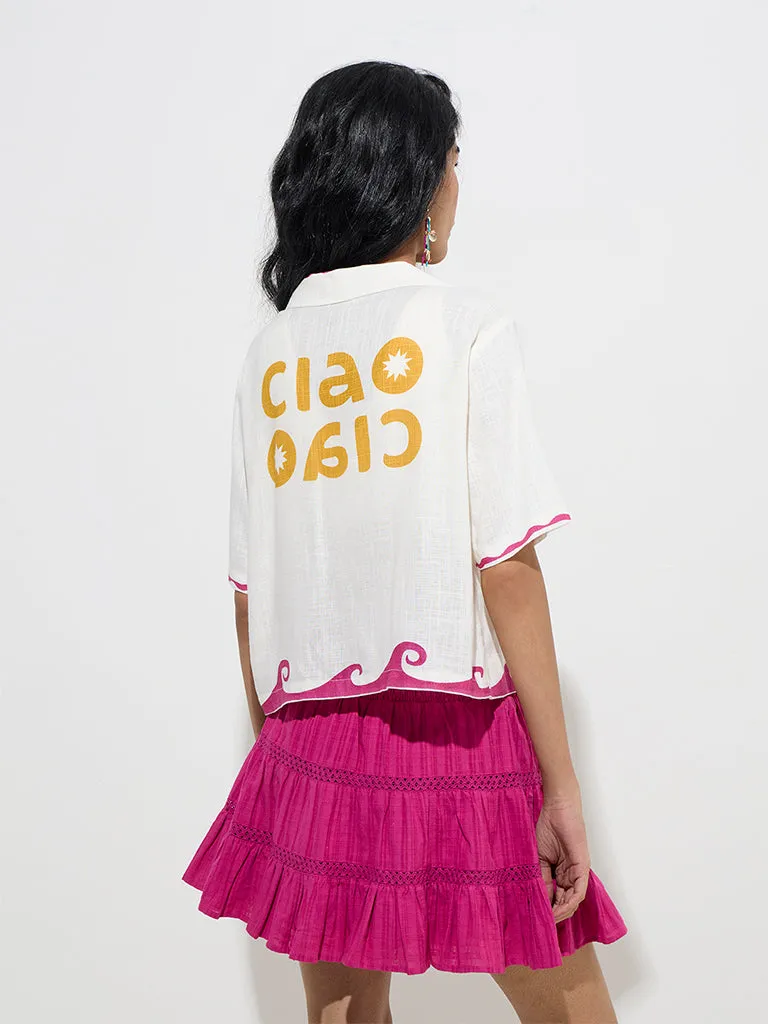 Nuon Off-White Printed Shirt