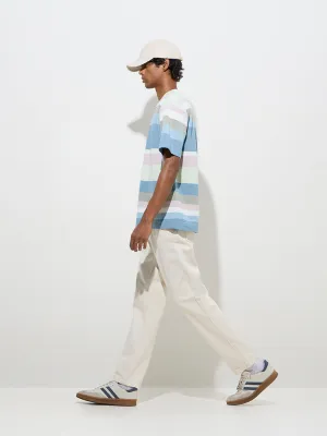 Nuon Off-White Relaxed-Fit Mid-Rise Jeans