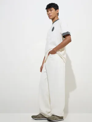 Nuon White Relaxed-Fit Mid-Rise Jeans