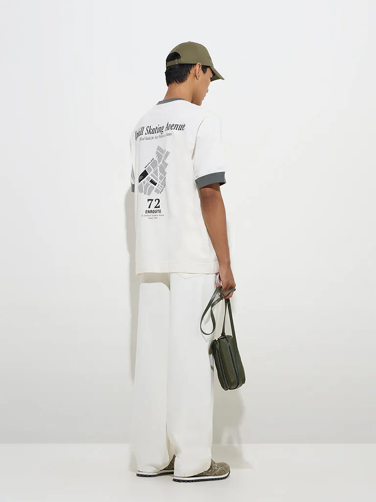 Nuon White Relaxed-Fit Mid-Rise Jeans