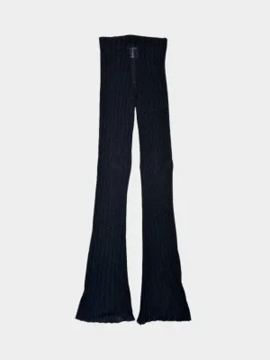 Pantaloni In Maglia Nera Con Fondo morbido