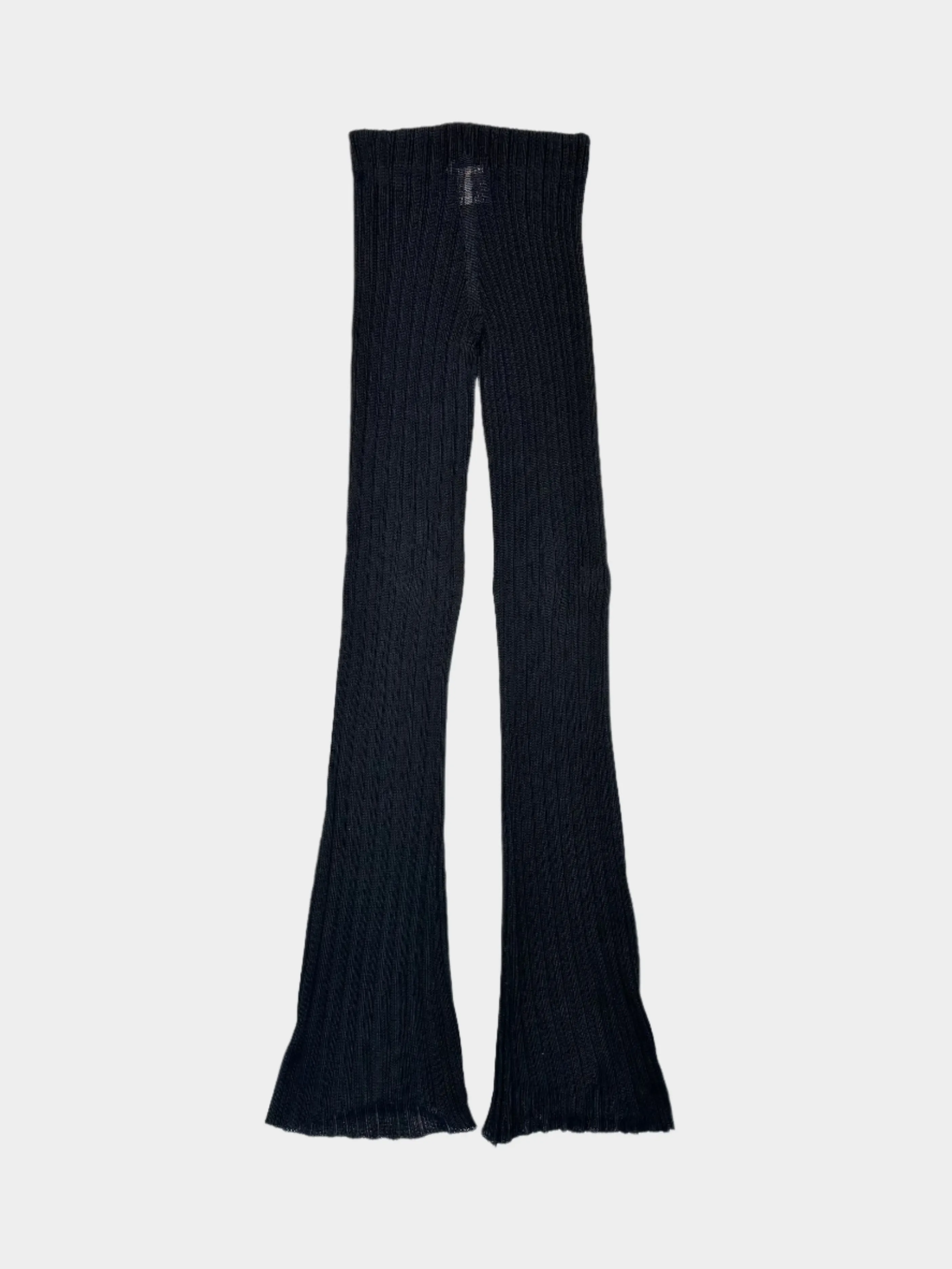 Pantaloni In Maglia Nera Con Fondo morbido