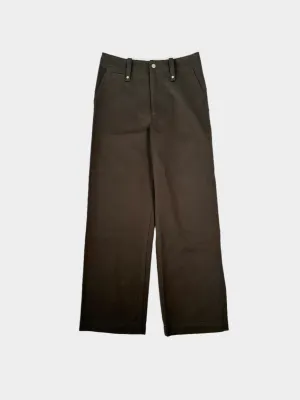 Pantaloni Marroni In Cotone Con Gamba Dritta