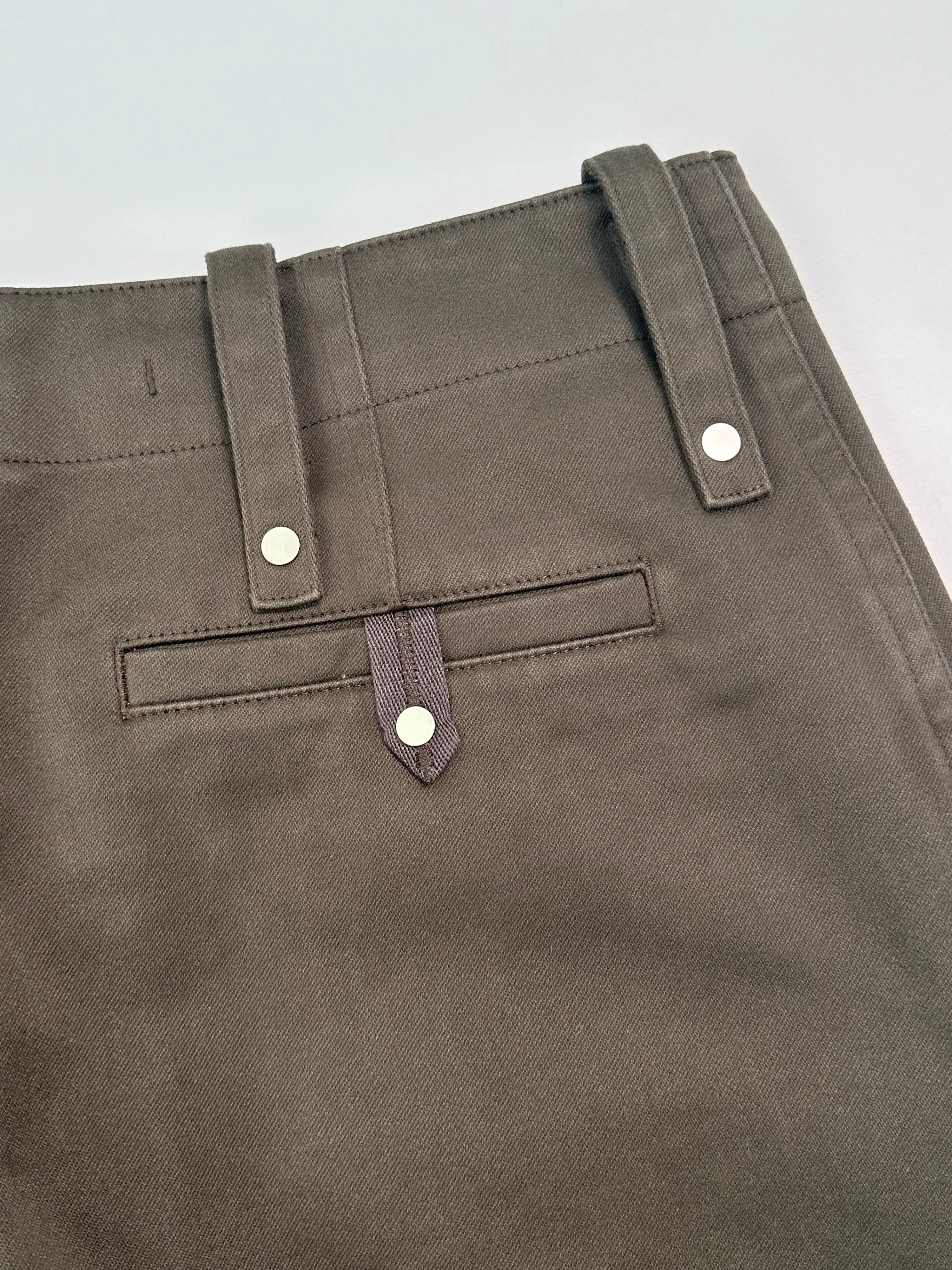 Pantaloni Marroni In Cotone Con Gamba Dritta