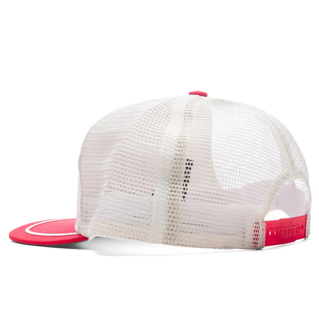 Patch Trucker Hat - Off White/Red