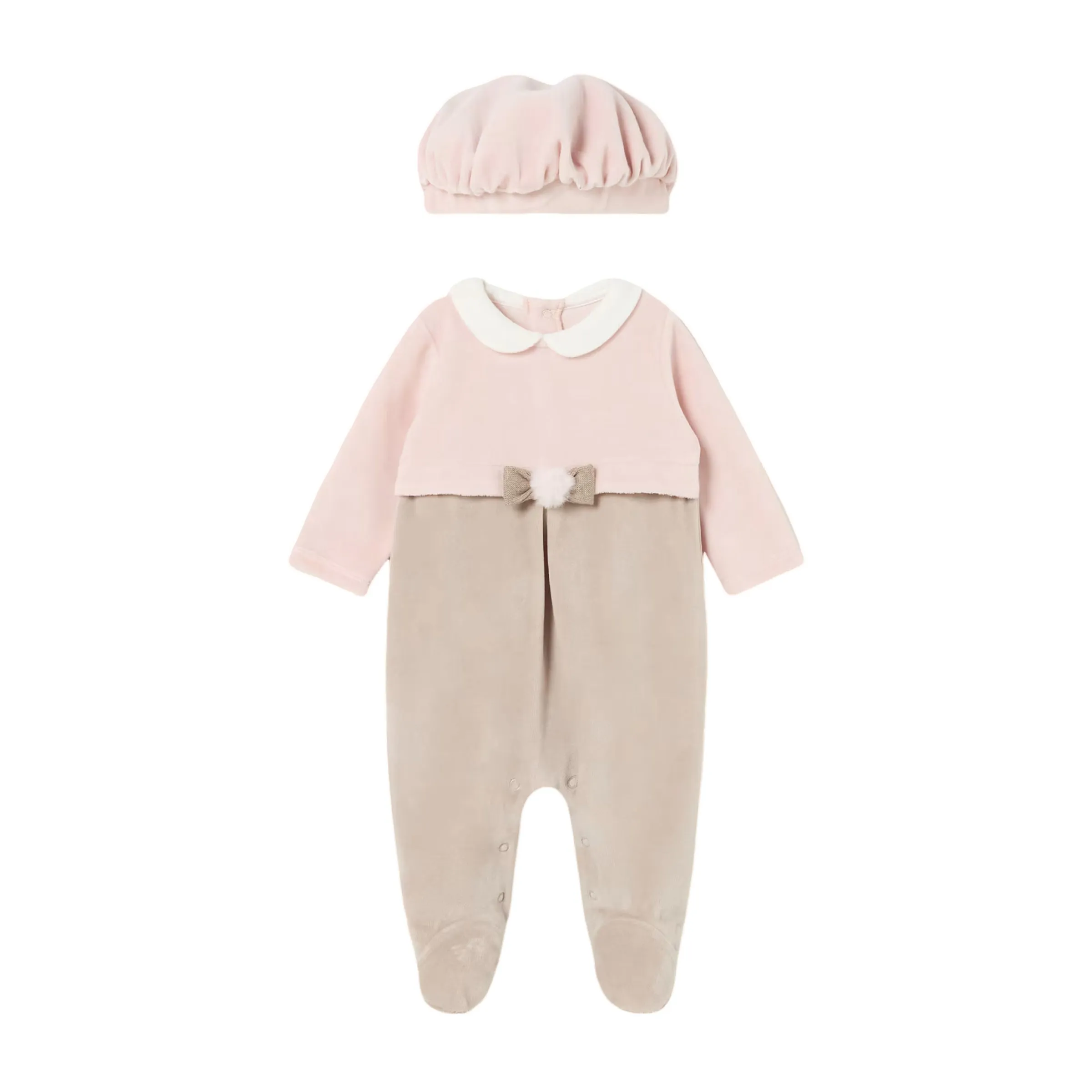Pink Bow Formal Babygrow & Beret