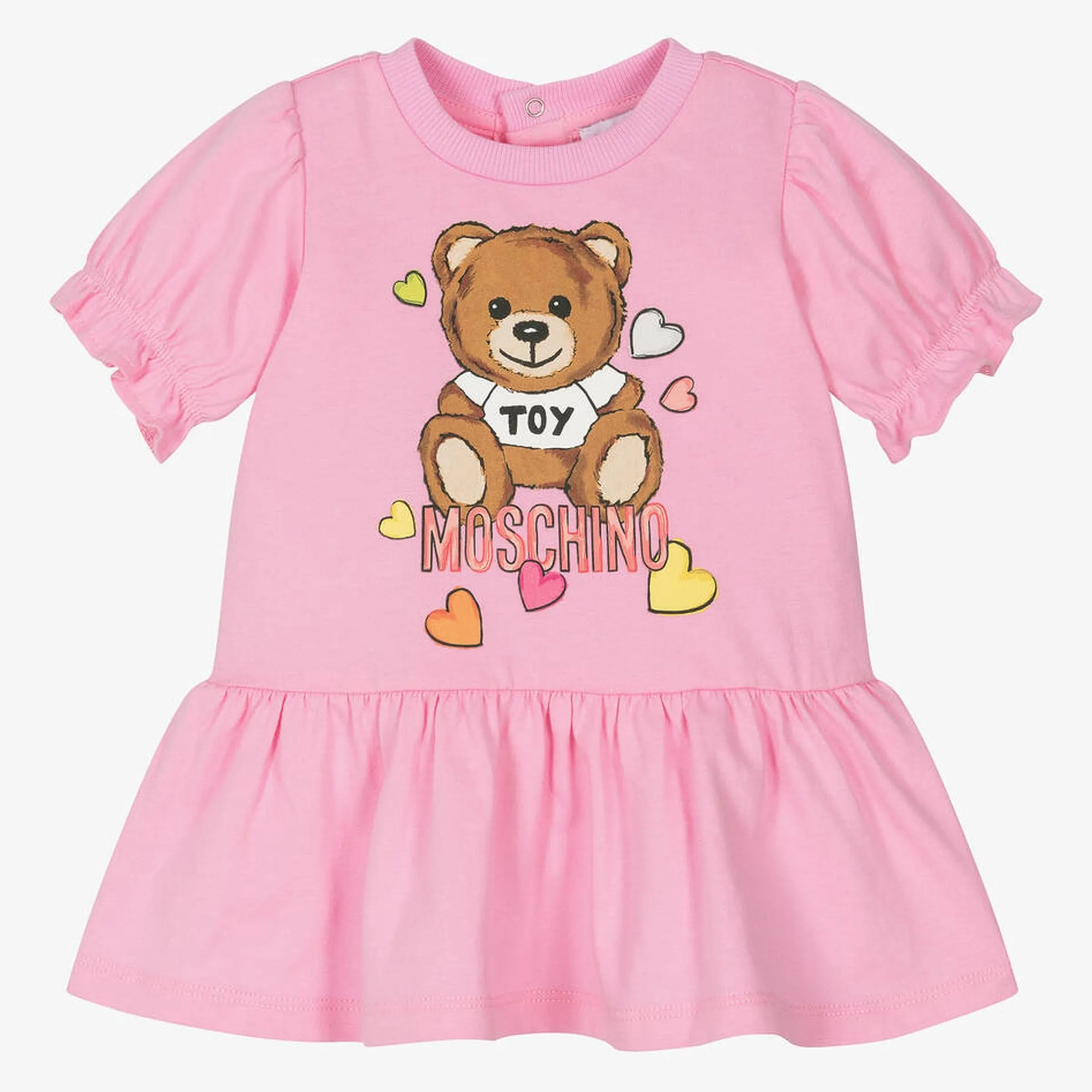 Pink Cotton Teddy Bear Heart Dress