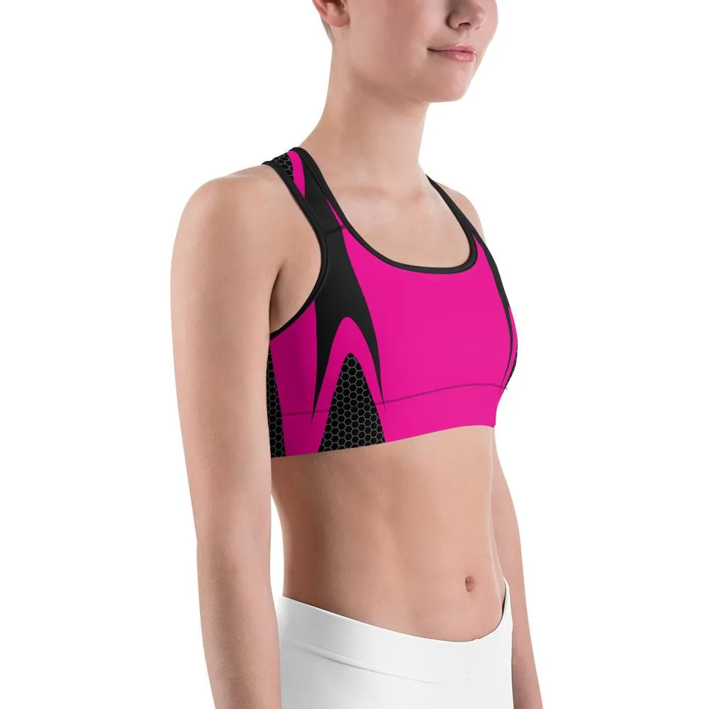 Pink Honeycomb Carbon Sports Bra
