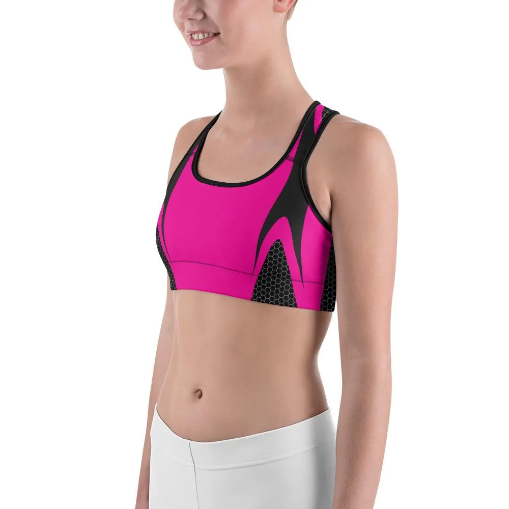 Pink Honeycomb Carbon Sports Bra