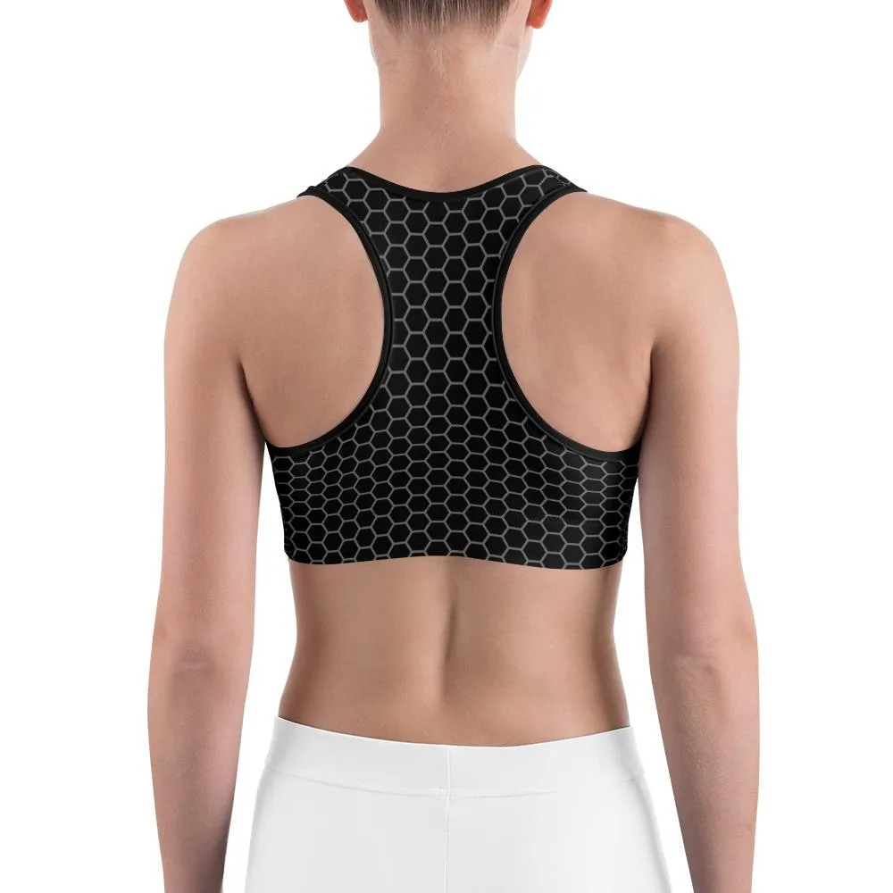 Pink Honeycomb Carbon Sports Bra