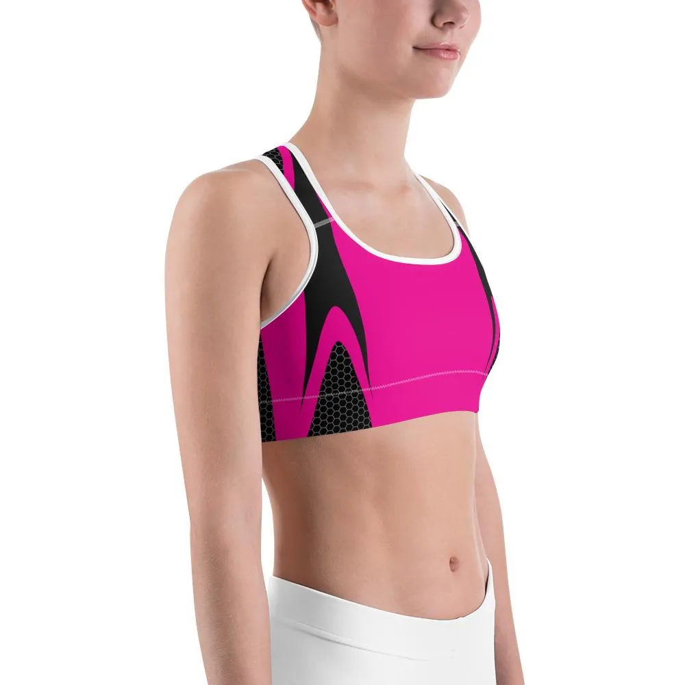Pink Honeycomb Carbon Sports Bra